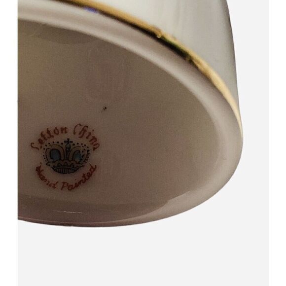 Vintage Lefton Hand Painted China Egg Coddler Cup Floral Porcelain - Picture 5 of 6